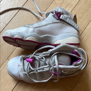 Jordan 6 rings GS platinum fuchsia
